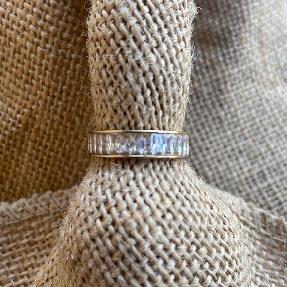 Cubic Zirconia Ring Jewelry Exquisite Wedding Engagement Band Gold Plated Sz 7 - Picture 13 of 14